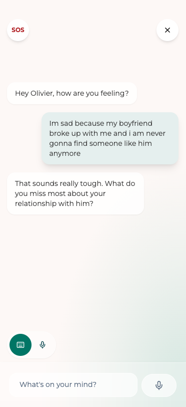 Mindkeeper app chat preview